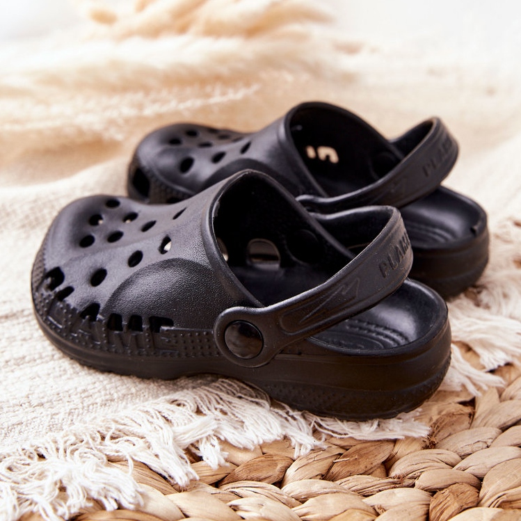 Flameshoes Pantofole da casa per bambini Black Kroks nero 1
