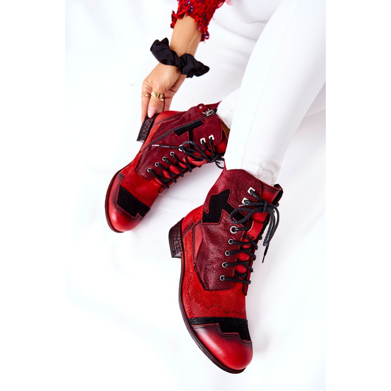 Stivali in pelle caldi da donna Maciejka Rosso 04625-08 1