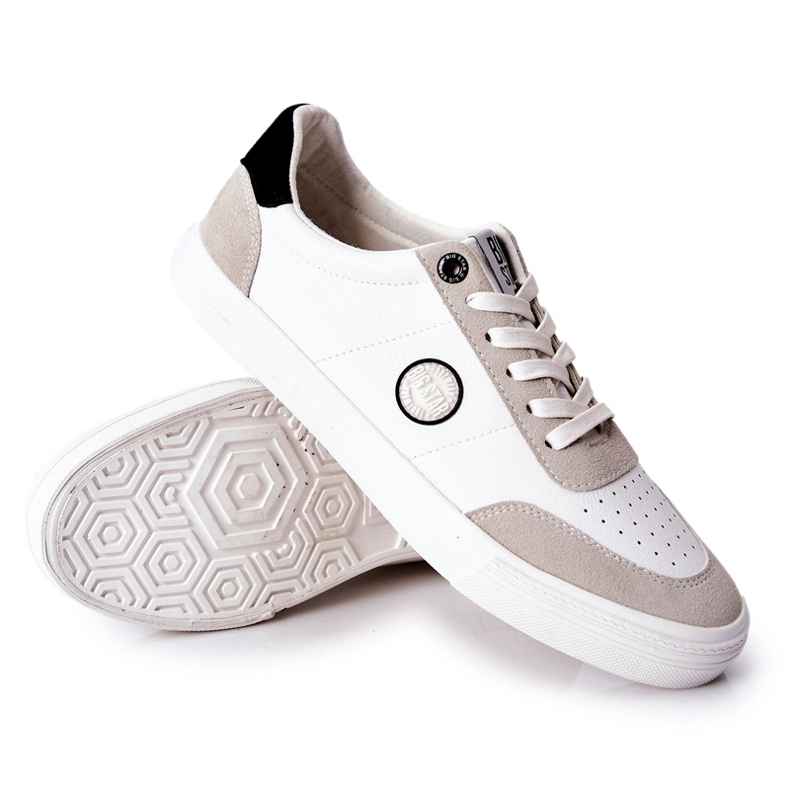 Sneakers Uomo Pelle Big Star II174009 Bianco-Beige 2