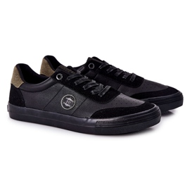 Sneakers da uomo in pelle Big Star II174008 Nero-Verde 1