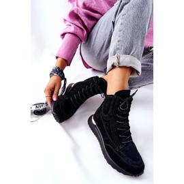 POTOCKI Sneakers Sportive Alte In Pelle Scamosciata Nere Chocci nero 1