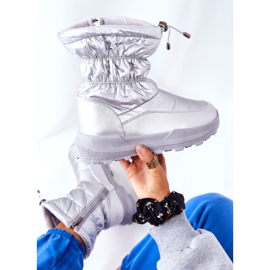 PE1 Stivali da neve caldi Starbone argento da donna con cerniera 1