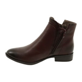 Stivaletti in pelle Daszyński AM65-91 Borgogna nero rosso 1