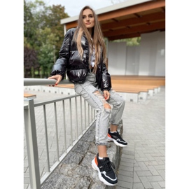 SHELOVET Comode sneakers alla moda nero arancia argento 1