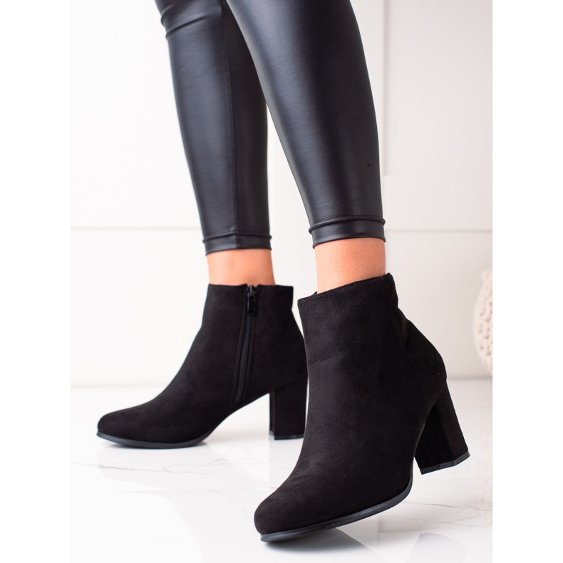 TRENDI Stivaletti casual in pelle scamosciata nero 1