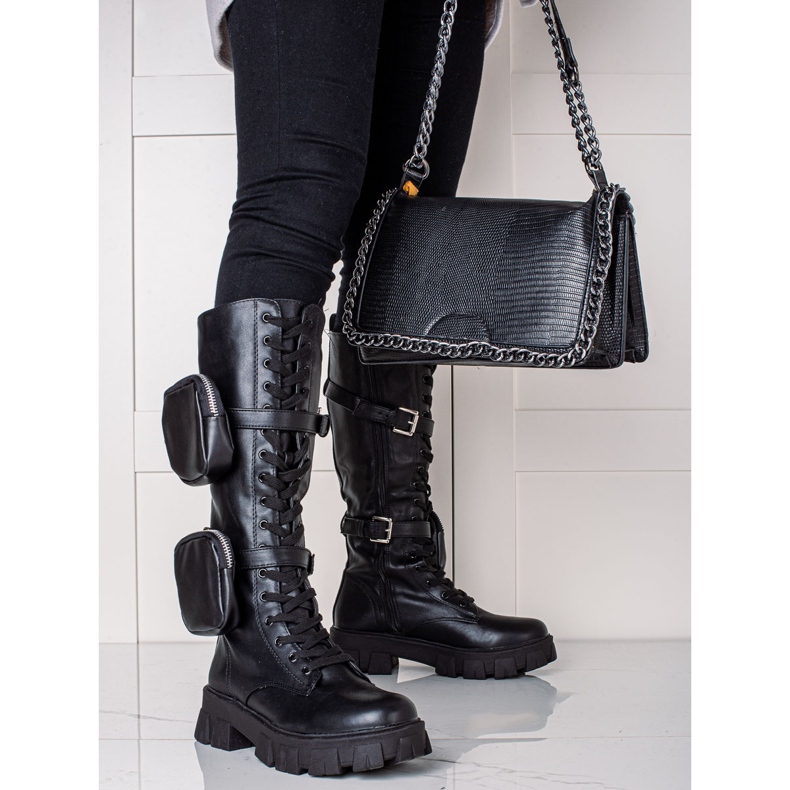 Best Shoes Stivali neri di alta moda nero 1