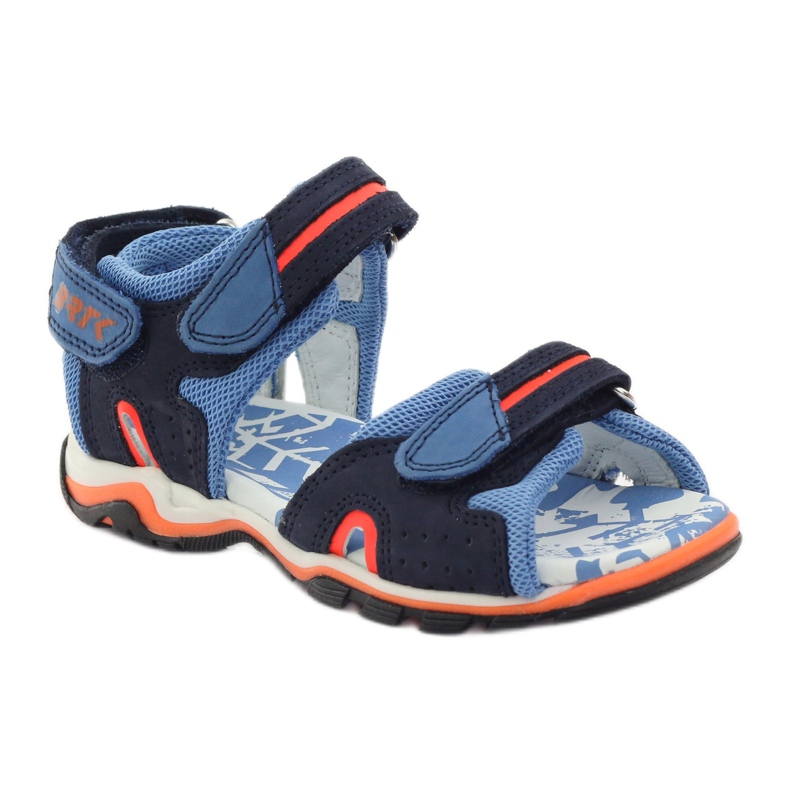 Bartek Sandali in pelle dei ragazzi navy blu 1