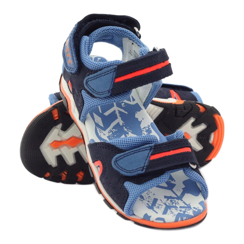 Bartek Sandali in pelle dei ragazzi navy blu 3