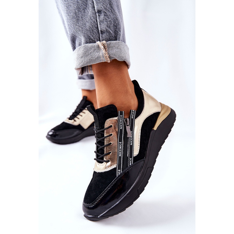 POTOCKI Scarpe sportive in pelle Sneakers Black Gold Minor nero 2