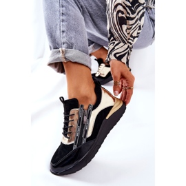 POTOCKI Scarpe sportive in pelle Sneakers Black Gold Minor nero 1