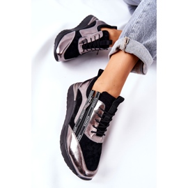 POTOCKI Scarpe sportive in pelle Sneakers Nero Argento Minor 2