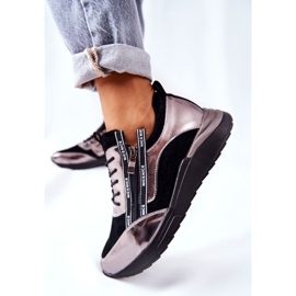POTOCKI Scarpe sportive in pelle Sneakers Nero Argento Minor 1