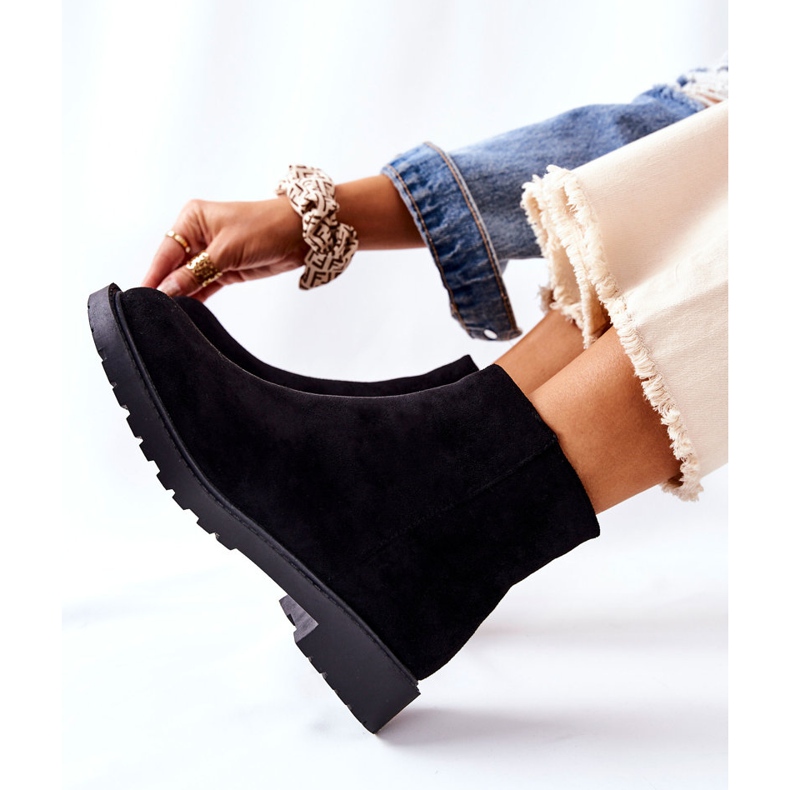 PH1 Stivaletti Chelsea Black Laurette su tacco piatto nero 1