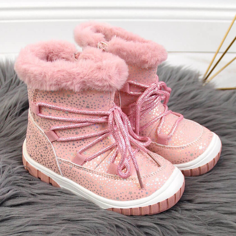 Stivali termici Jr EVE325B rosa bianca 1