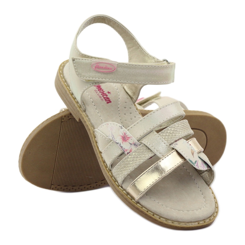 American Club American Sandals Gladiatori Beige Golden 3