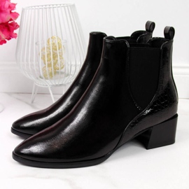 Stivaletti Chelsea laccati Sergio Leone W SK340A nero 1