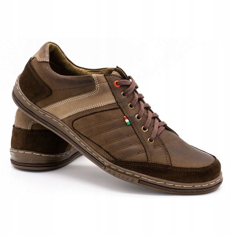 Scarpe da uomo in pelle Olivier 236GT marrone 3