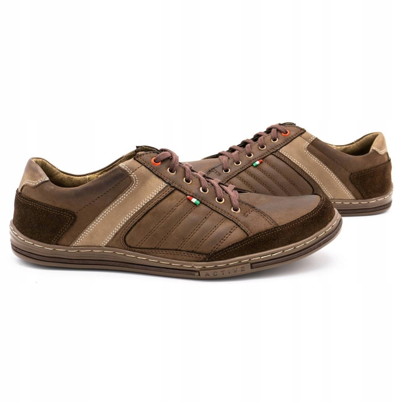 Scarpe da uomo in pelle Olivier 236GT marrone 4