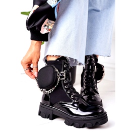 Lavoratori isolati da donna con rene e catena nera nero 3