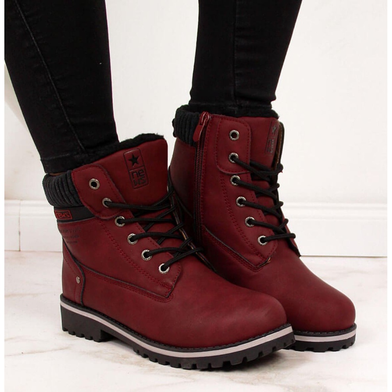 Scarpe da trekking isolate Novità W EVE317B bordeaux chiaretto 2