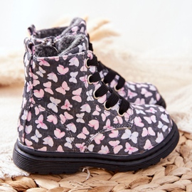 PE1 Stivali In Pelle Riscaldati Con Lana Grigia Con Farfalle Amy grigio 2