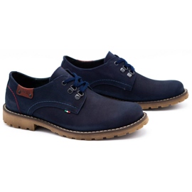 Olivier Scarpe uomo stivaletti in pelle 812MP blu navy 2