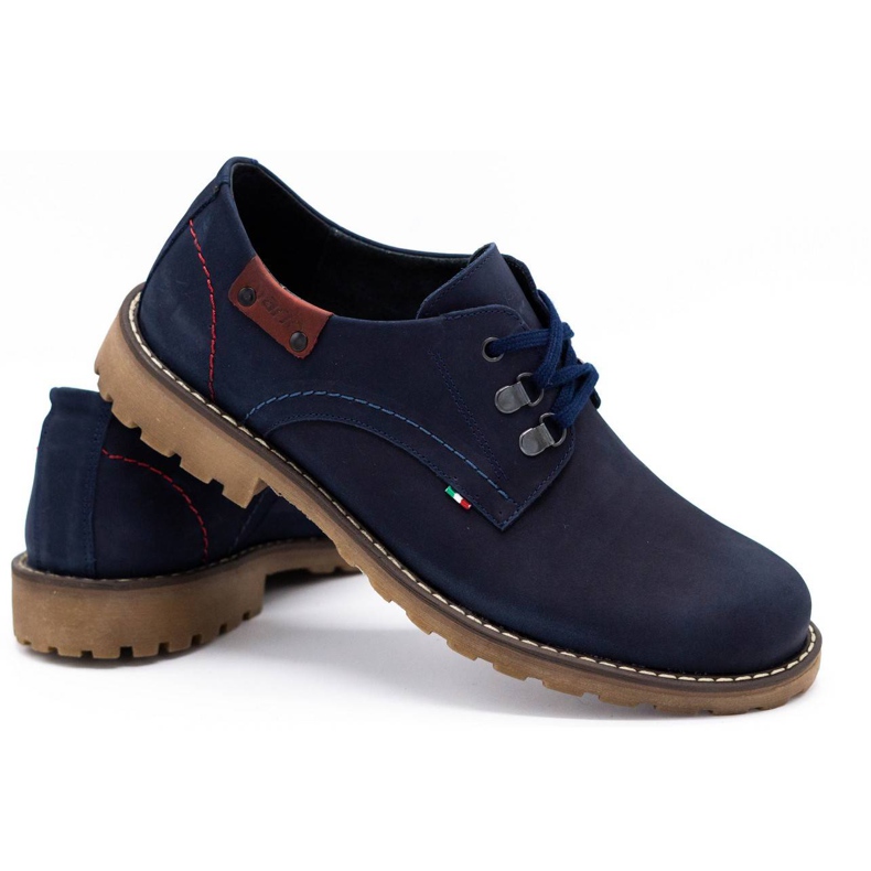 Olivier Scarpe uomo stivaletti in pelle 812MP blu navy 3