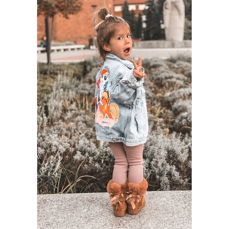 FR1 Stivali caldi per bambini con fiocchi D.Khaki Stivali da neve Funky marrone 2