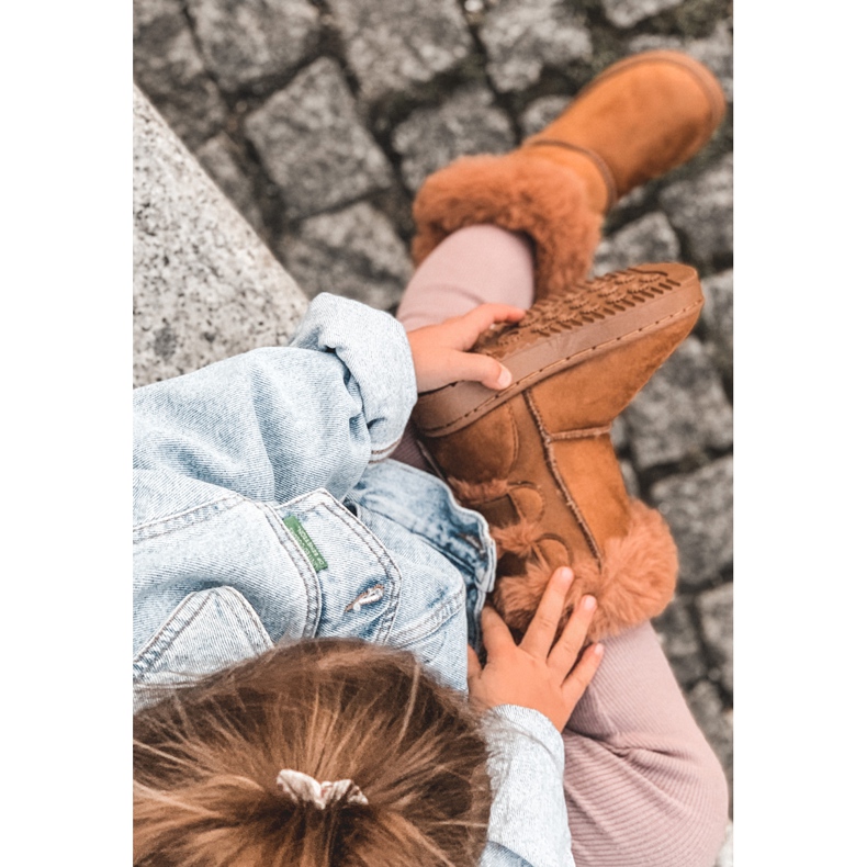 FR1 Stivali caldi per bambini con fiocchi D.Khaki Stivali da neve Funky marrone 1