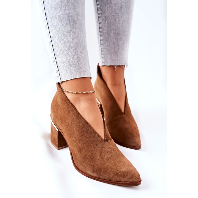 Stivali In Pelle Con Tacco Alto Laura Messi Marrone 2344 1