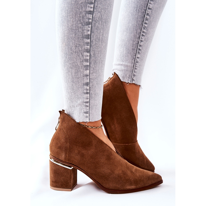 Stivali In Pelle Con Tacco Alto Laura Messi Marrone 2344 2