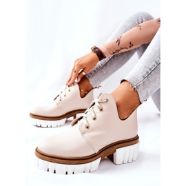 PA2 Stivali In Pelle Con Taglio Beige Kaxo 1
