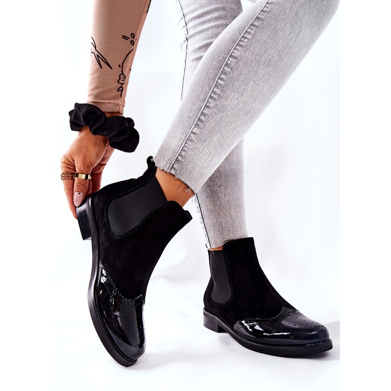 Stivali Slip-On in pelle Laura Messi Nero 2096 2