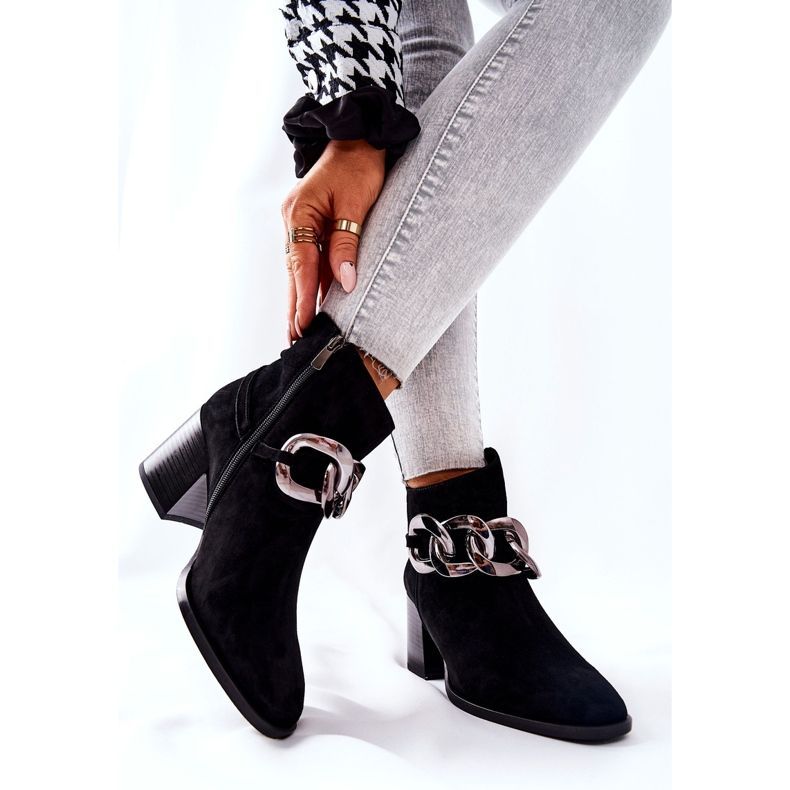 Stivali in pelle con catena Laura Messi Nero 2345 2