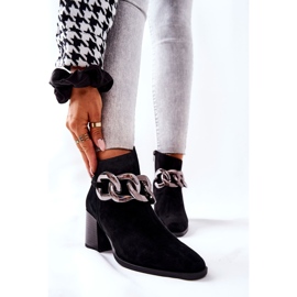 Stivali in pelle con catena Laura Messi Nero 2345 1