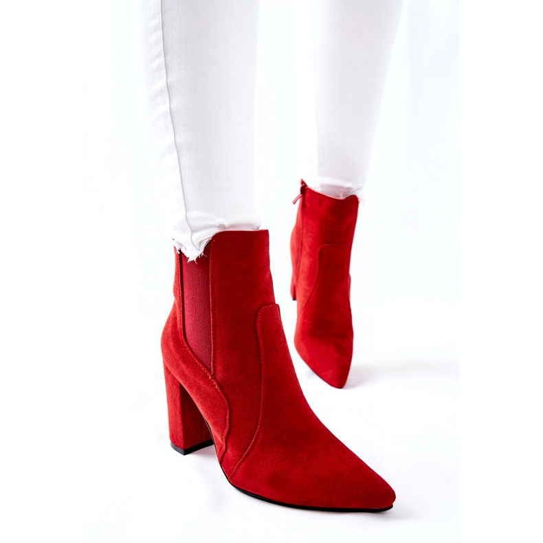 PG1 Stivali Da Donna In Pelle Scamosciata Con Tacco Rosso Kastren 5