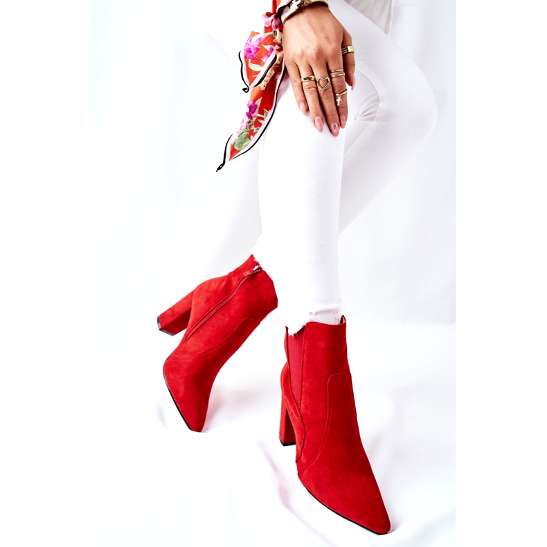 PG1 Stivali Da Donna In Pelle Scamosciata Con Tacco Rosso Kastren 1