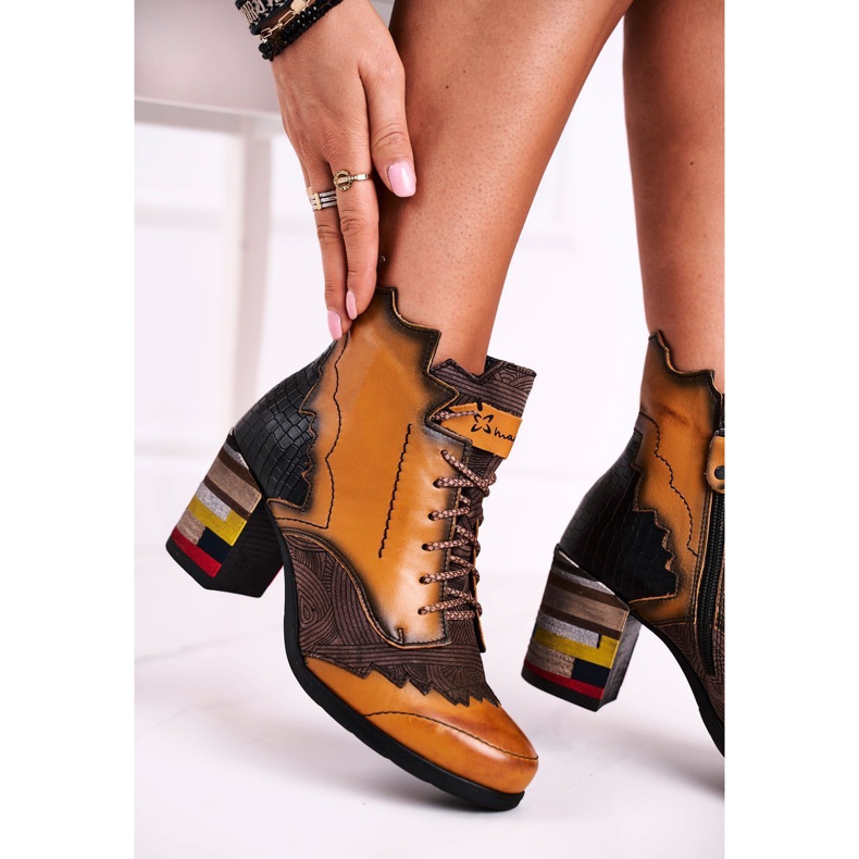 Stivali Donna Pelle Maciejka Giallo 03190-07 marrone 2