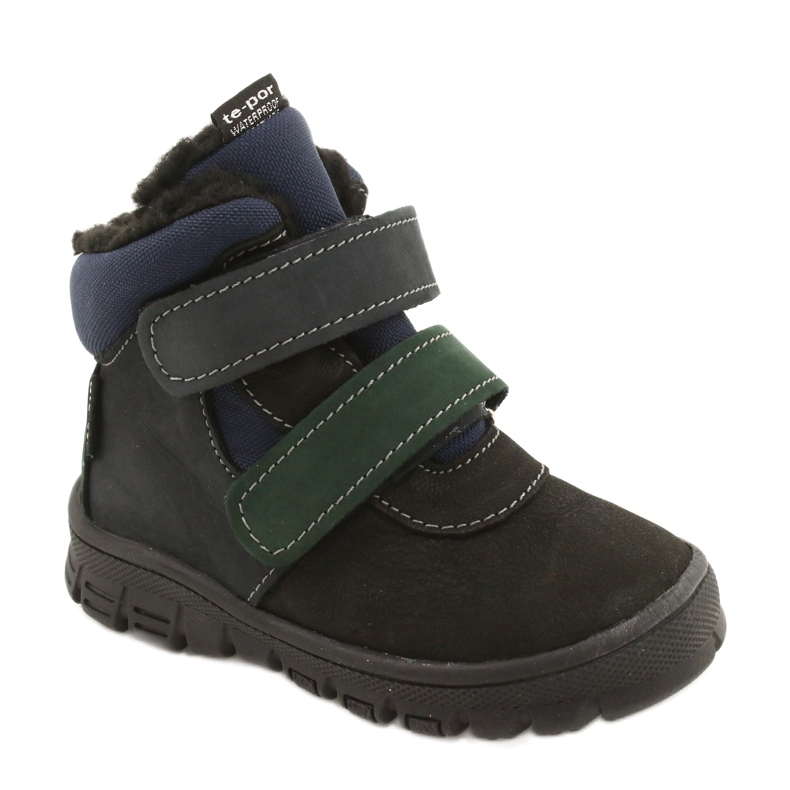 Stivali per ragazzi con una membrana impermeabile Mazurek 1360 Black and Navy Blue nero 1