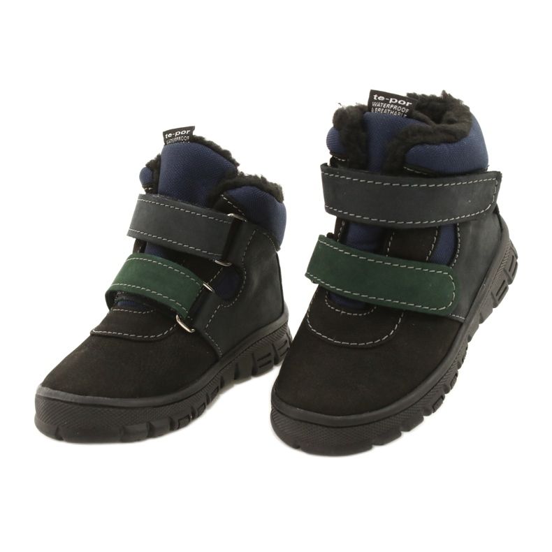 Stivali per ragazzi con una membrana impermeabile Mazurek 1360 Black and Navy Blue nero 2