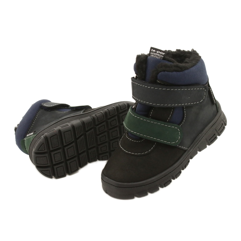 Stivali per ragazzi con una membrana impermeabile Mazurek 1360 Black and Navy Blue nero 3