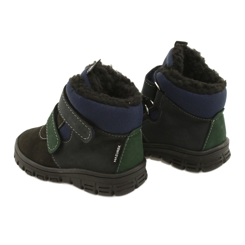 Stivali per ragazzi con una membrana impermeabile Mazurek 1360 Black and Navy Blue nero 4