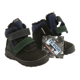 Stivali per ragazzi con una membrana impermeabile Mazurek 1360 Black and Navy Blue nero 7