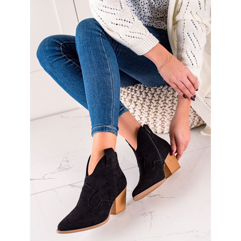 Lucky Shoes Stivali da cowboy in pelle scamosciata neri nero 2