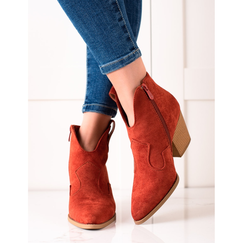 Lucky Shoes Stivali da cowboy in pelle scamosciata rossi rosso 1