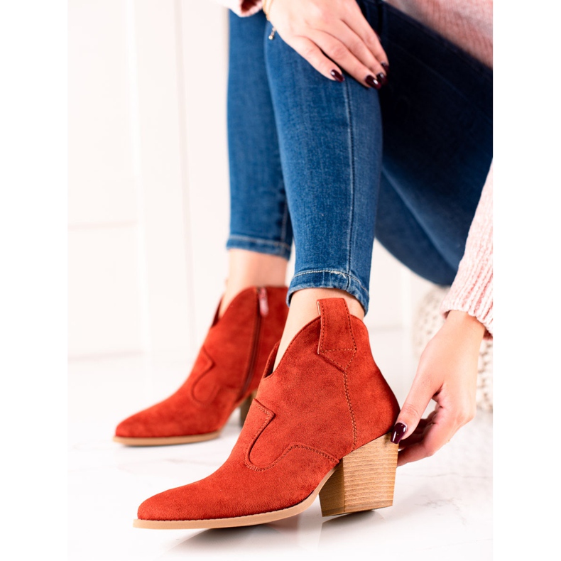 Lucky Shoes Stivali da cowboy in pelle scamosciata rossi rosso 2