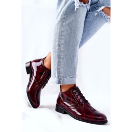 PA2 Scarpe alte in pelle, Borgogna-Nero Maniz chiaretto 1
