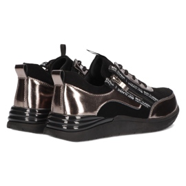 Filippo DP3149/21 BK GN sneakers sportive in pelle, nichel scuro nero 4