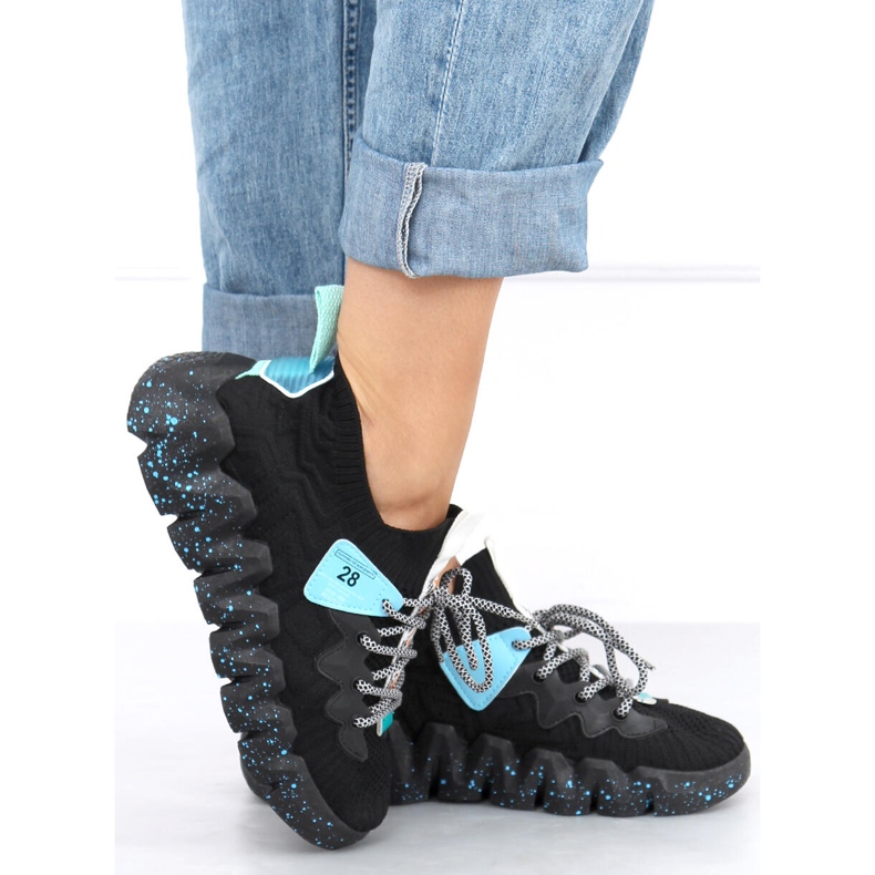 Nero NB387 Allblack scarpe sportive con suola alta 2