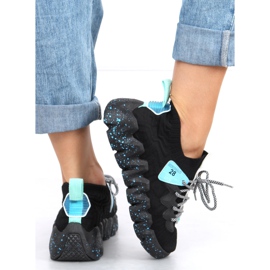 Nero NB387 Allblack scarpe sportive con suola alta 1